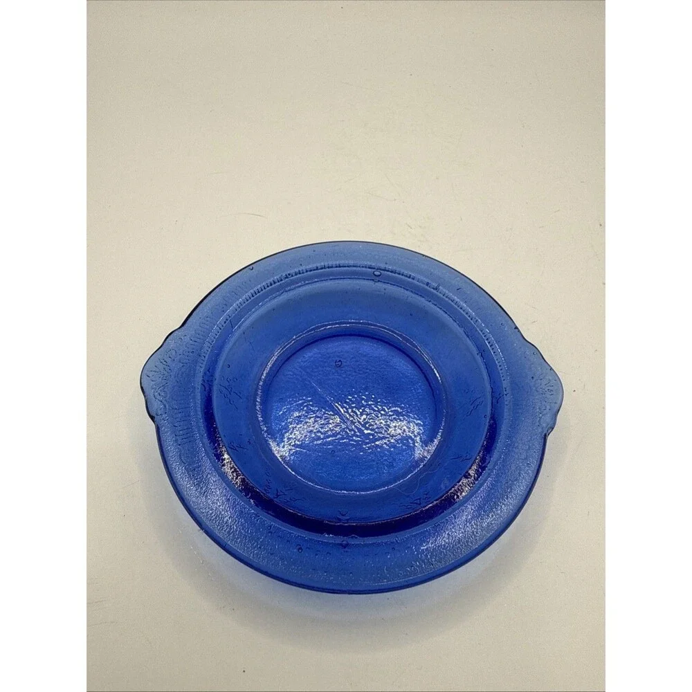 VINTAGE COBALT BLUE DEPRESSION GLASS 3.25 INCH DISH GENTLY USED